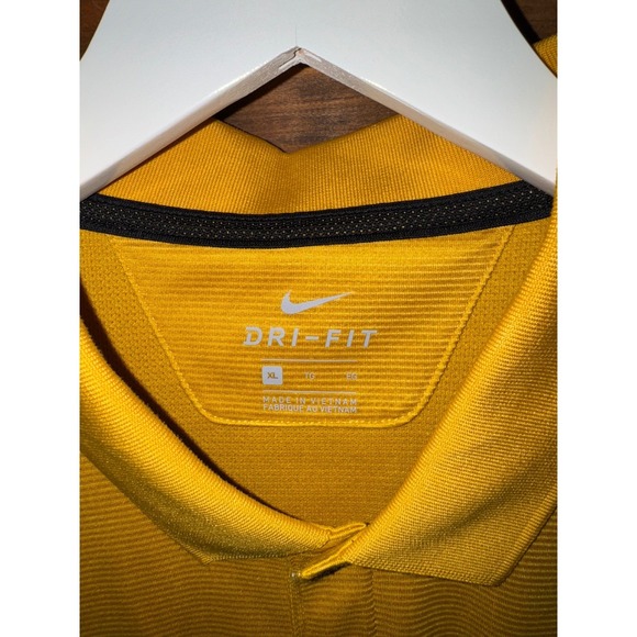 Nike Dri-Fit Mizzou Tigers Polo Shirt Mens XL Yellow Black Golf Athletic - Picture 3 of 4